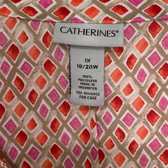 Catherines 1X Plus Size 3/4 Sleeve Top for Women, 18-20W Ladies Plus Size Blouse - Picture 2 of 11